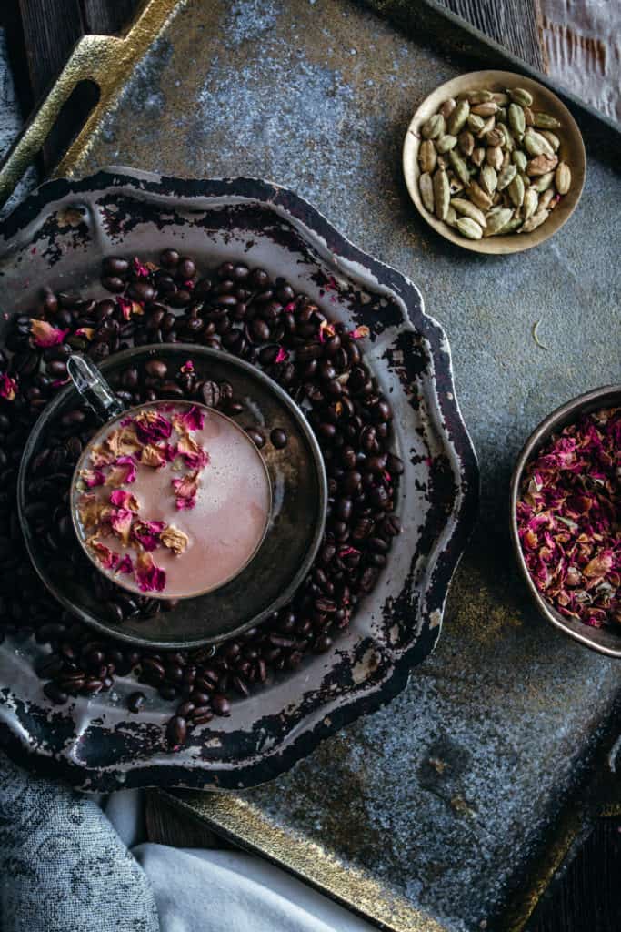 Beetroot Middle Eastern cardamom rose latte