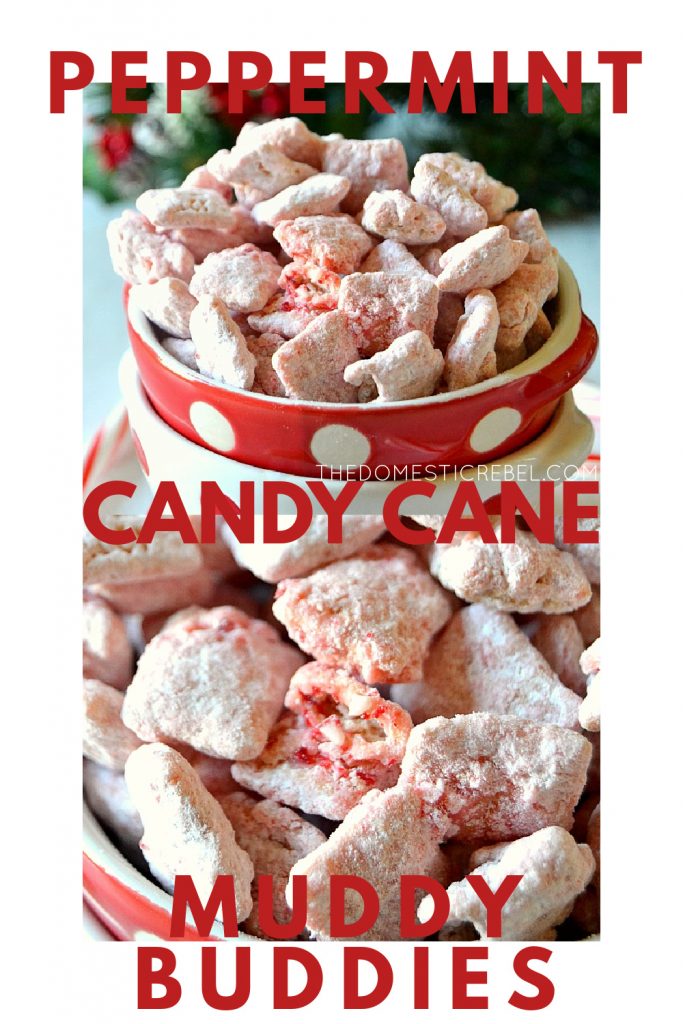 Peppermint Candy Cane Muddy Buddies photo collage