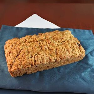 zucchini bread made with whole wheat flour from a recipe originally from Jane Brody.